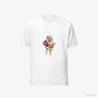 Golden Retriever Playing Santa White T-Shirt