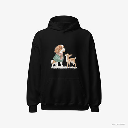 Cavalier King Charles Spaniel with a Fawn by Side Black Hoodie