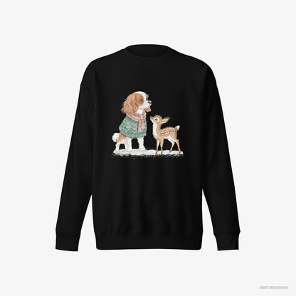 Cavalier King Charles Spaniel with a Fawn by Side Black Sweatshirt