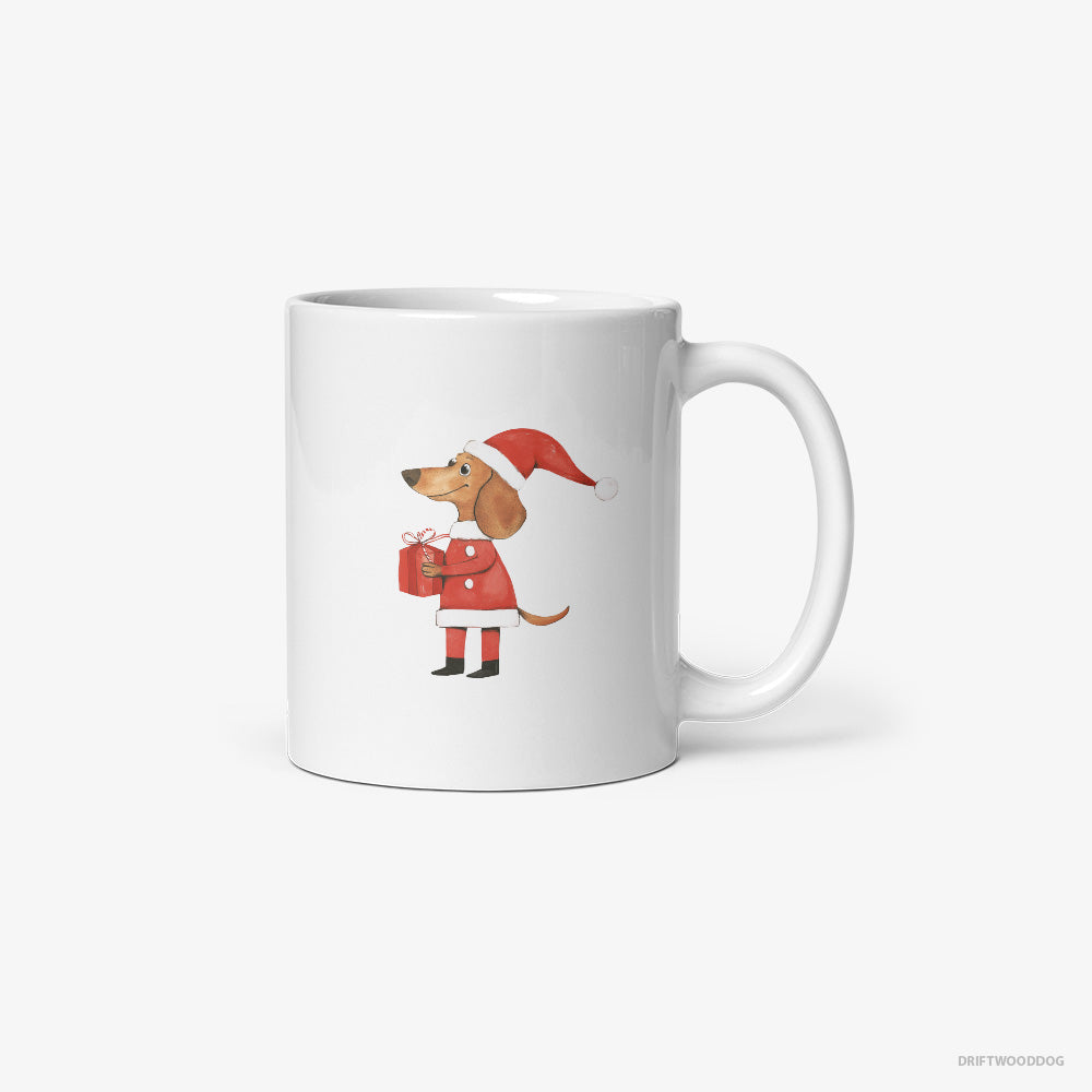 Dachshund Dressed as Santa with a Christmas Present Classic Mug