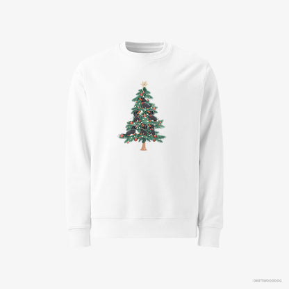 Dachshund Puppies Climbing Christmas Tree White Sweatshirt