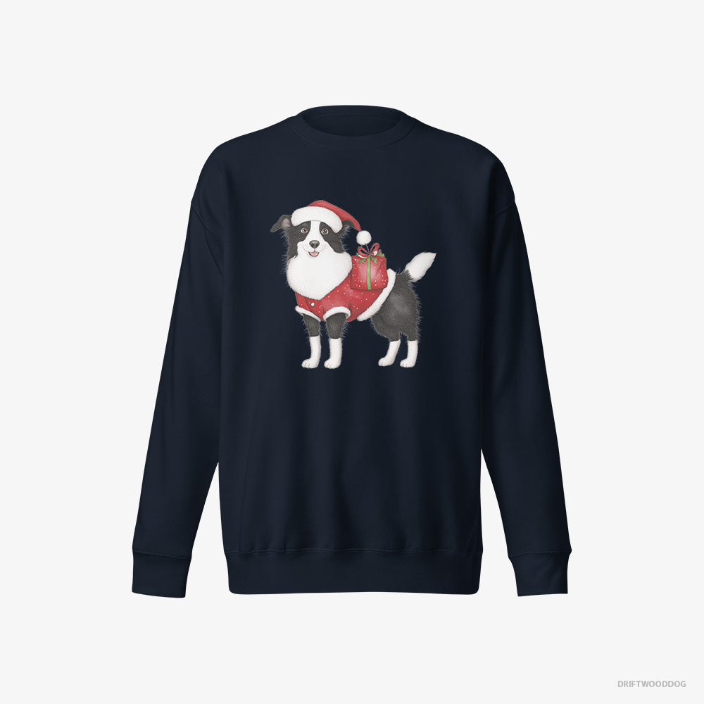 Cute Border Collie in a Santa Suit – Women's Sweatshirt Navy Eco – Eco-Friendly