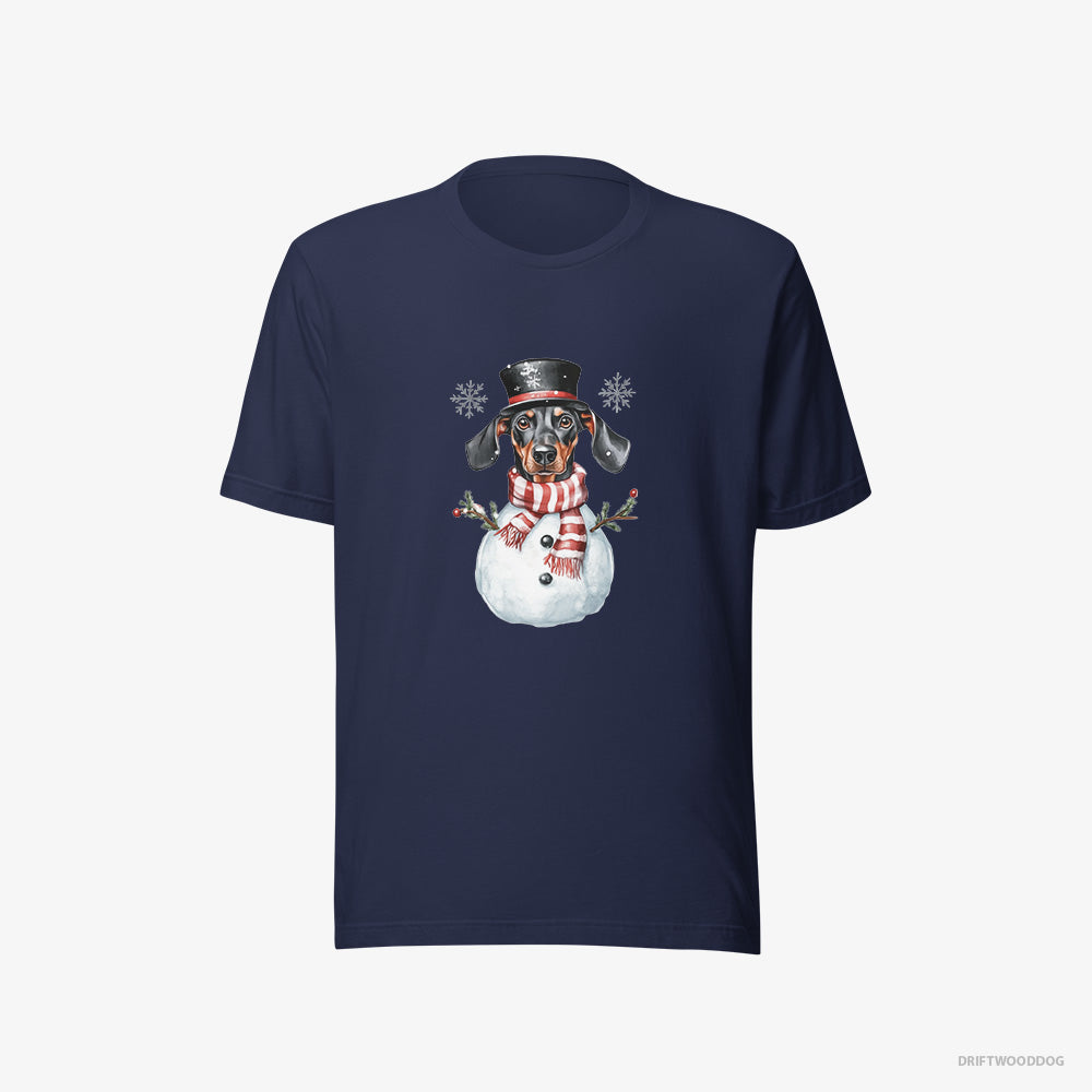 Dobermann Dressed as a Snowman – Men's T-Shirt Navy Eco – Eco-Friendly