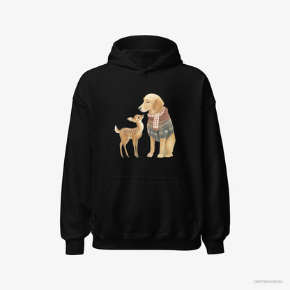 Golden Retriever and a Baby Reindeer Black Hoodie