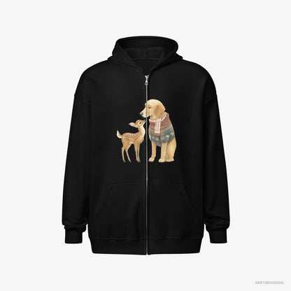 Golden Retriever and a Baby Reindeer Black Hoodie