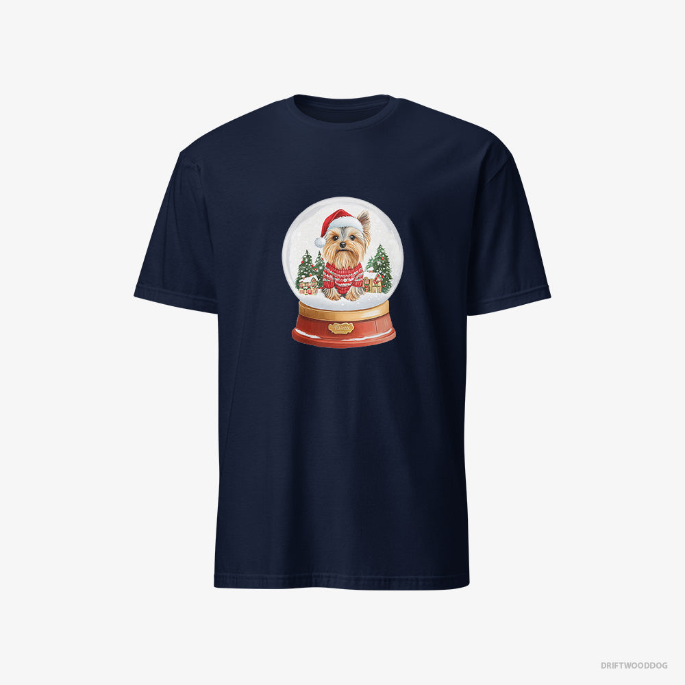 Yorkshire Terrier Inside a Snow Globe – Men's T-Shirt Navy – Classic