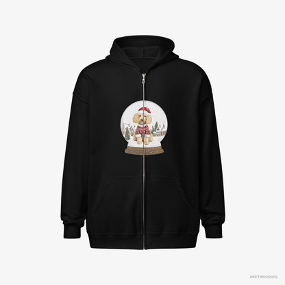 Poodle in a Christmas Snow Globe Black Hoodie