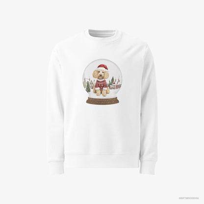 Poodle in a Christmas Snow Globe White Sweatshirt