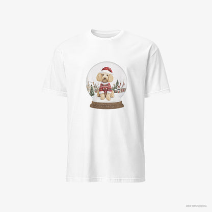 Poodle in a Christmas Snow Globe White T-Shirt