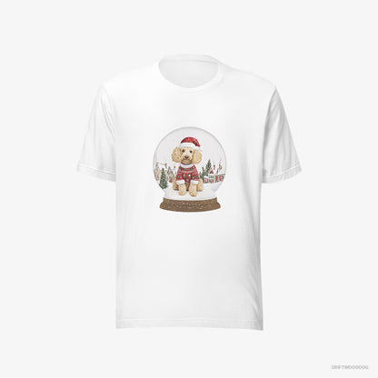 Poodle in a Christmas Snow Globe White T-Shirt