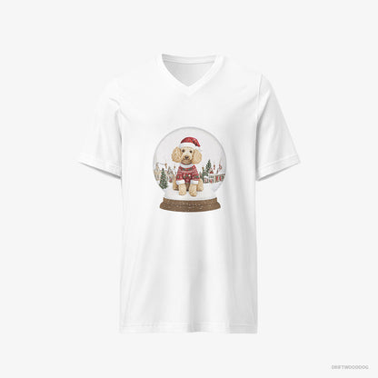 Poodle in a Christmas Snow Globe White T-Shirt