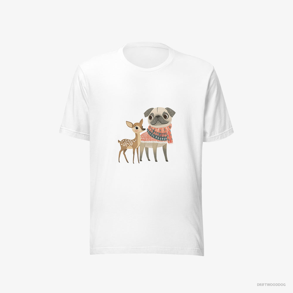 Pug and a Fawn Enjoying the Walk – Men's T-Shirt White Eco – Eco-Friendly