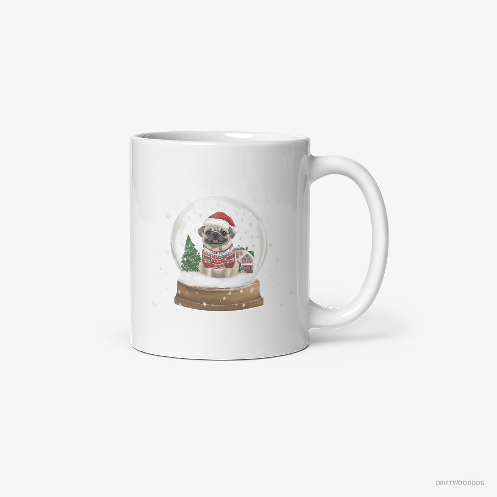 Pug in a Festive Snow Globe Classic Mug