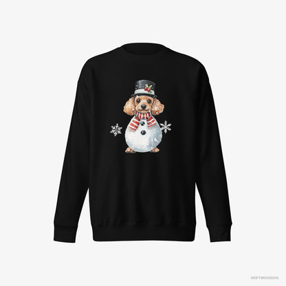 Poodle in a Snowman Suit Black Sweatshirt