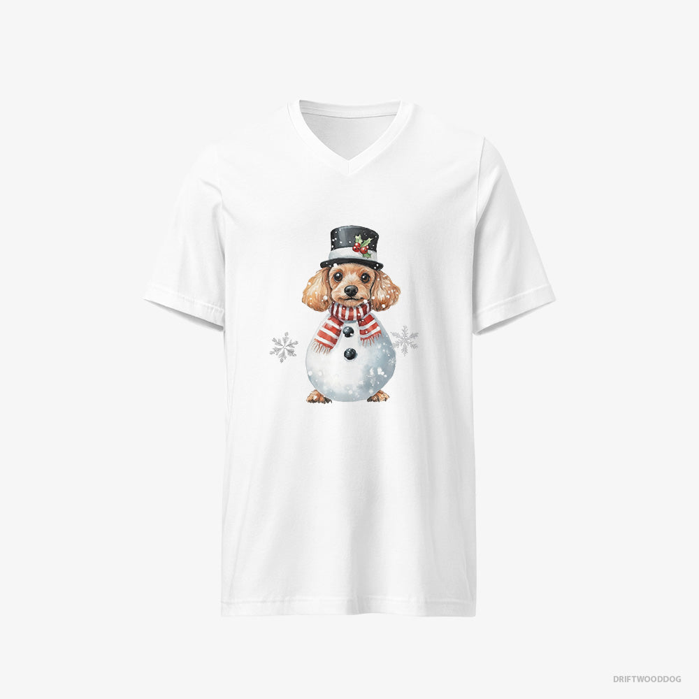 Poodle in a Snowman Suit V-Neck T-Shirt