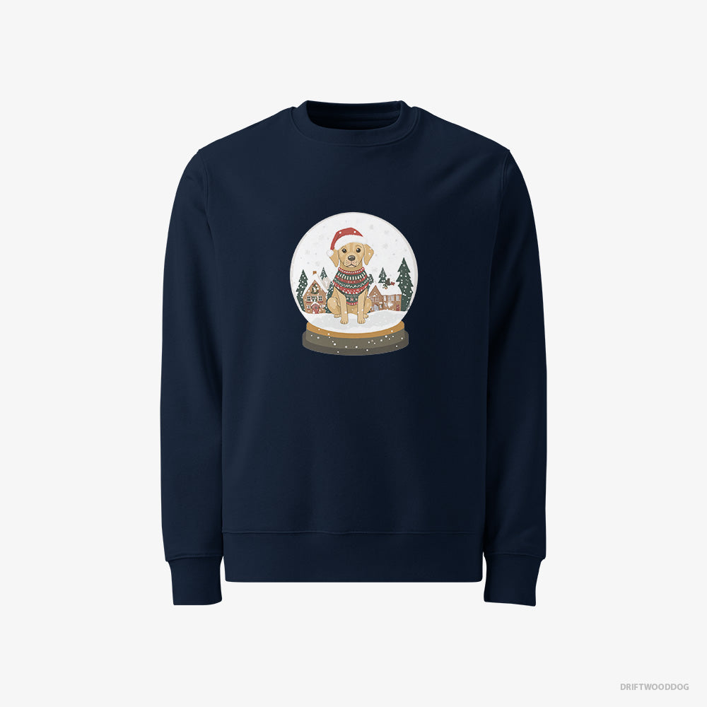 Labrador Retriever in a Christmas Snow Globe – Men's Sweatshirt Navy – Classic