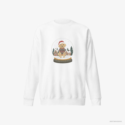 Labrador Retriever in a Christmas Snow Globe White Sweatshirt