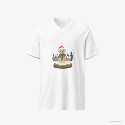 Labrador Retriever in a Christmas Snow Globe White T-Shirt