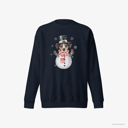 Jack Russell Terrier as a Snowman Navy Sweatshirt