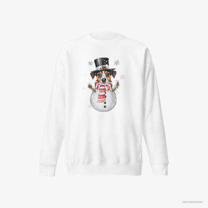 Jack Russell Terrier as a Snowman White Sweatshirt