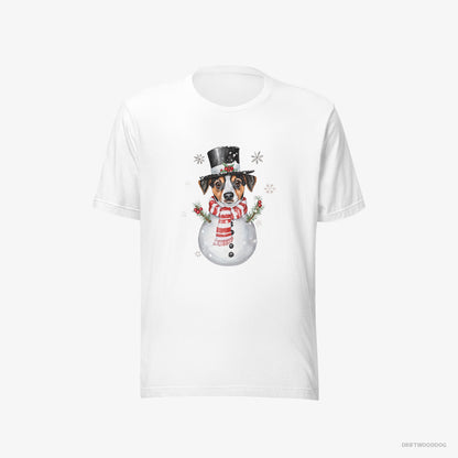 Jack Russell Terrier as a Snowman White T-Shirt