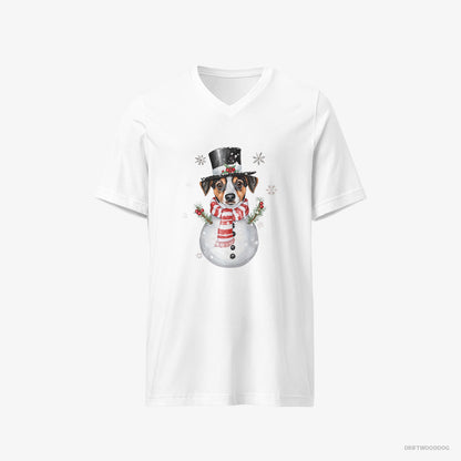 Jack Russell Terrier as a Snowman White T-Shirt