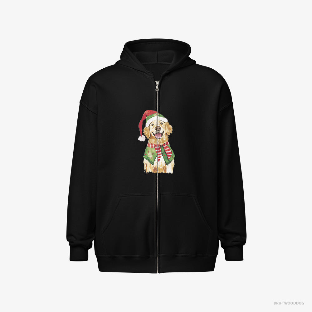 Golden Retriever in Elf Attire Full-Zip Hoodie