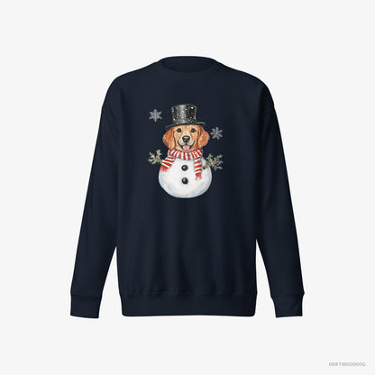 Golden Retriever Dressed Up as a Snowman Navy Sweatshirt