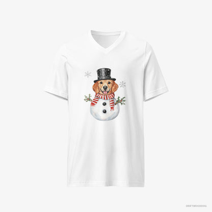 Golden Retriever Dressed Up as a Snowman White T-Shirt