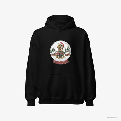 Golden Retriever in a Snow Globe Black Hoodie