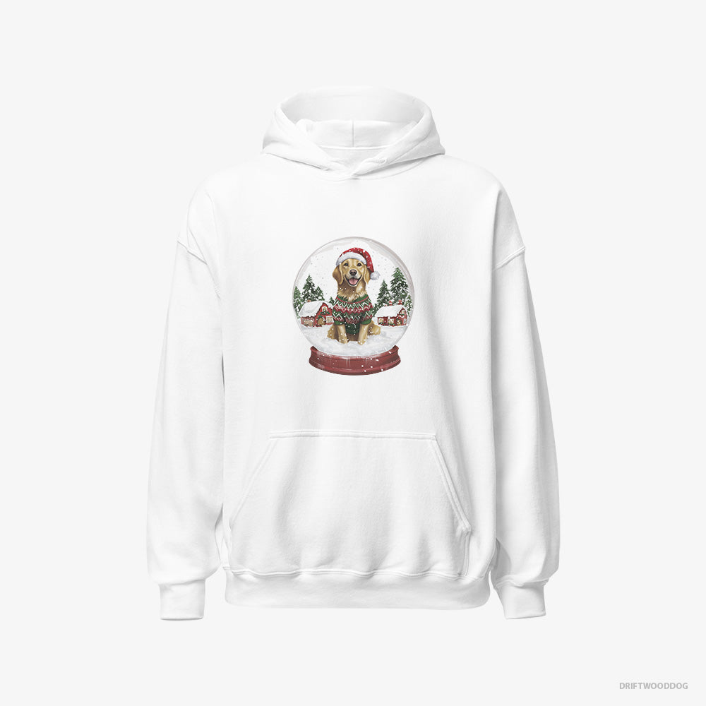 Golden Retriever in a Snow Globe – Men's Hoodie White – Classic