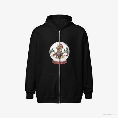 Golden Retriever in a Snow Globe Black Hoodie