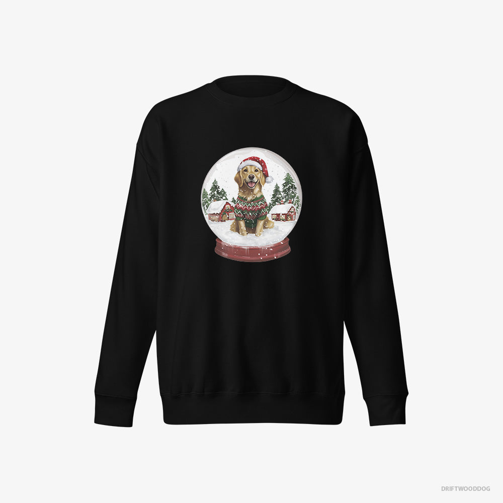 Golden Retriever in a Snow Globe – Men's Sweatshirt Black Eco – Eco-Friendly