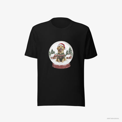 Golden Retriever in a Snow Globe Black T-Shirt