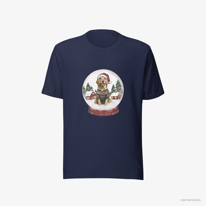 Golden Retriever in a Snow Globe Navy T-Shirt