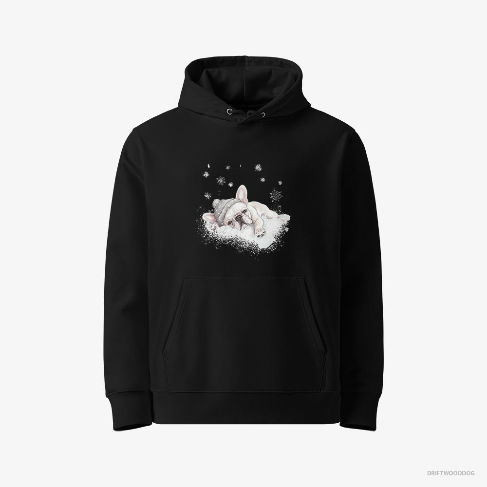 French Bulldog Gently Lying on a Cloud – Men's Hoodie Black Eco – Eco-Friendly