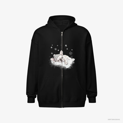 French Bulldog Gently Lying on a Cloud Black Hoodie