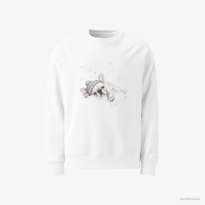 French Bulldog Gently Lying on a Cloud White Sweatshirt