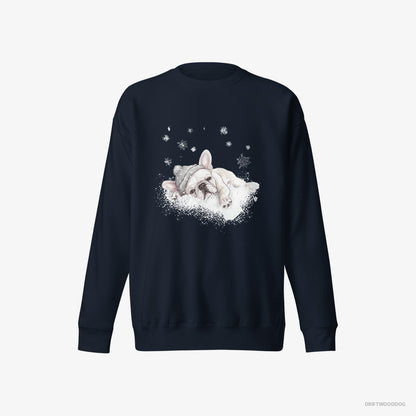 French Bulldog Gently Lying on a Cloud Navy Sweatshirt