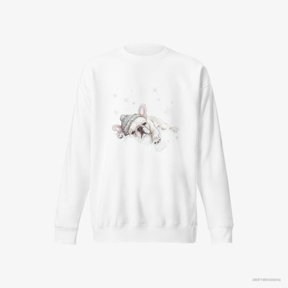 French Bulldog Gently Lying on a Cloud White Sweatshirt