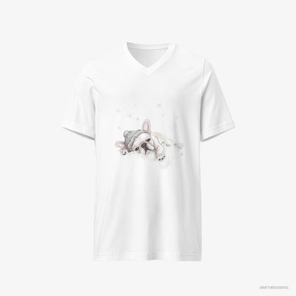 French Bulldog Gently Lying on a Cloud White T-Shirt