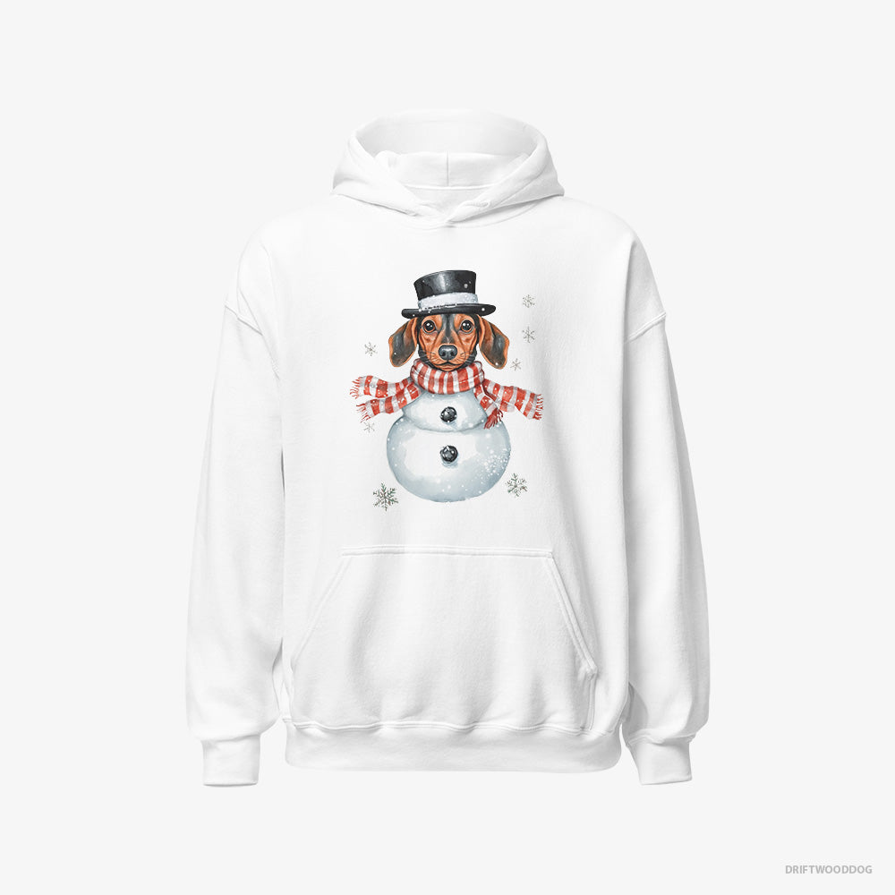 Dachshund in a Snowman Look – Men's Hoodie White – Classic