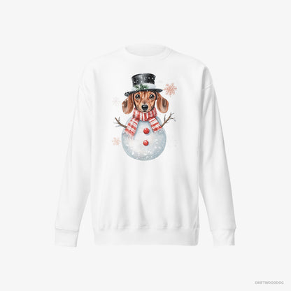 Dachshund in a Snowman-Themed Costume White Sweatshirt