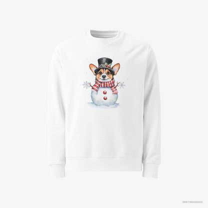 Corgi in a Snowman-Inspired Outfit White Sweatshirt