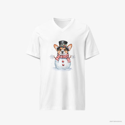 Corgi in a Snowman-Inspired Outfit White T-Shirt