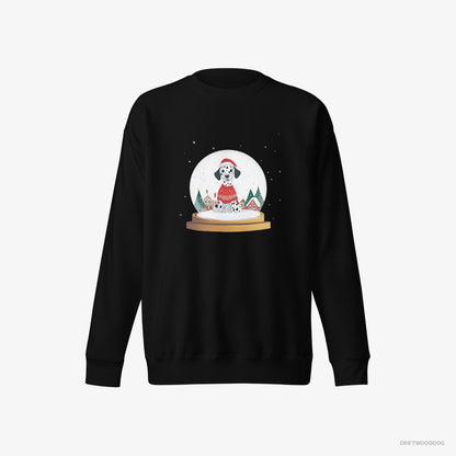 Dalmatian Immersed in Christmas Magic Black Sweatshirt