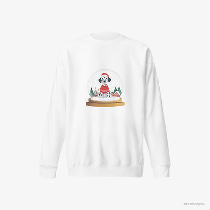 Dalmatian Immersed in Christmas Magic White Sweatshirt