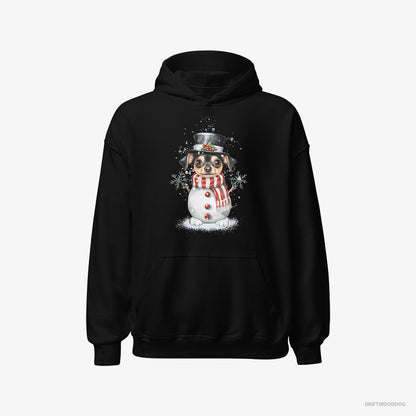 Chihuahua Being a Snowman Black Hoodie