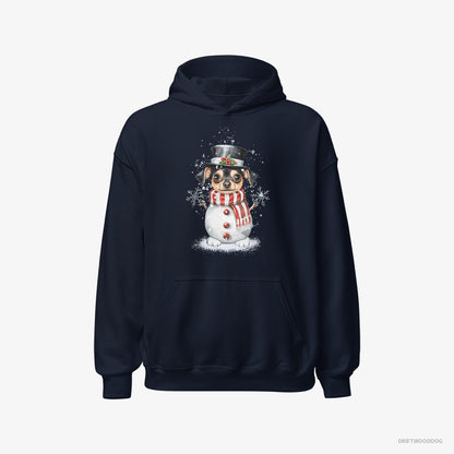 Chihuahua Being a Snowman Navy Hoodie