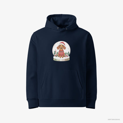 Dachshund Inside a Snow Globe Navy Hoodie